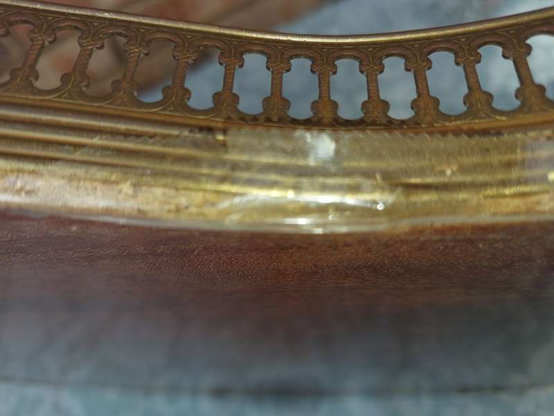 AN ITALIAN INLAY PAINT SERVING TRAY THAT NEEDS SOME RESTORATION WORK SOLD AS IS