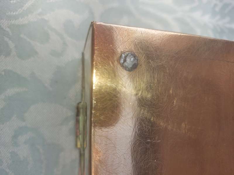 A VINTAGE COPPER JEWELERY BOX
