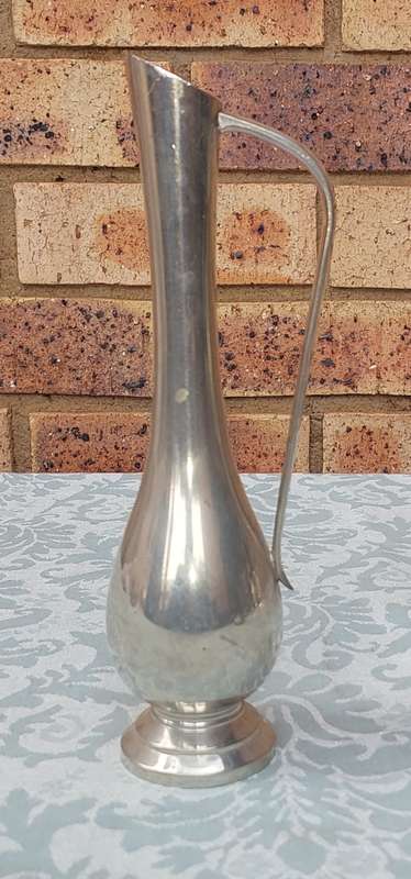 Vintage Les Etains Paris France Manoir Titre Legal Pewter Bud Vase 24 cms sold as is