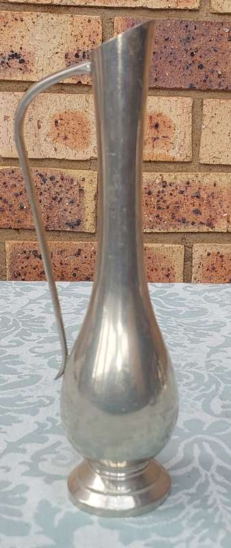 Vintage Les Etains Paris France Manoir Titre Legal Pewter Bud Vase 24 cms sold as is