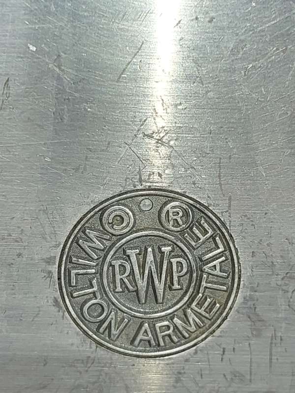 A VINTAGE WILTON ARMETALE PEWTER SERVING PLATTER SOLD AS IS
