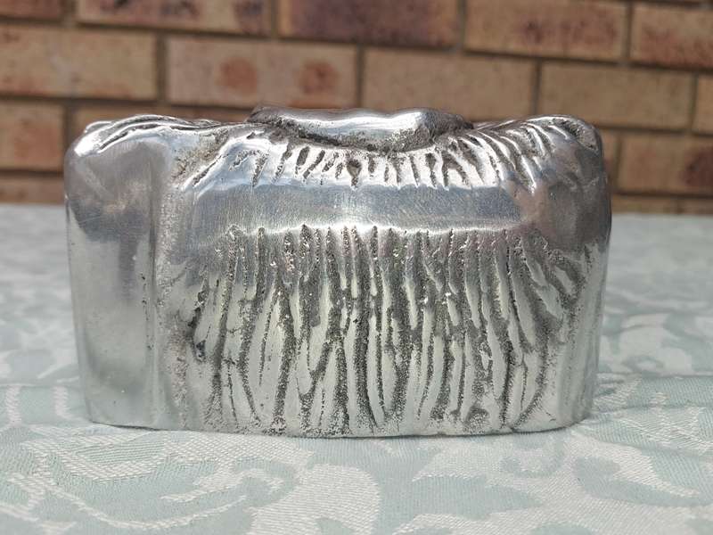 AN ART DECOR ALLOY CAROL BOYES STYLE TISSUE BOX COVER SOLD AS IS