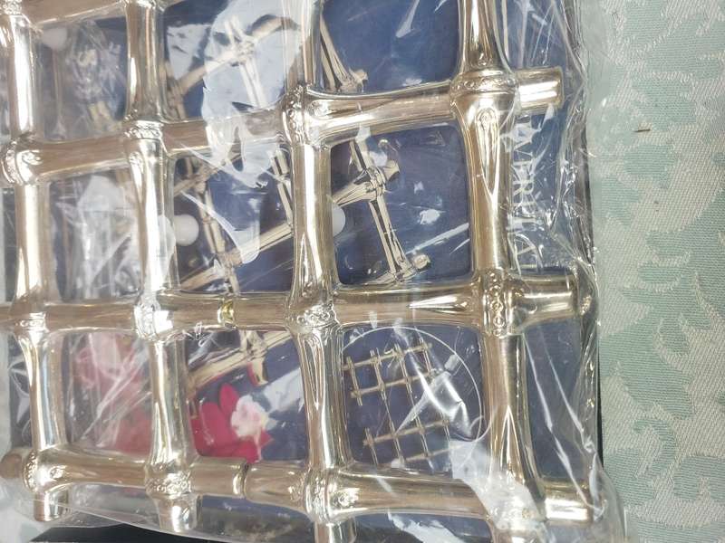 TWO VIRTUALLY BRAND-NEW BAMBO STYLE TRIVETS, SILVER-PLATED  SOLD AS IS