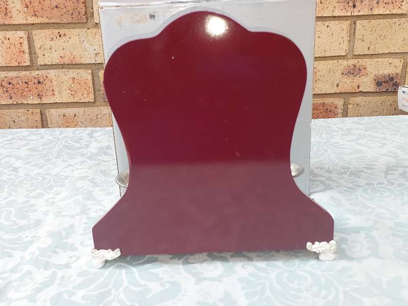 A WOODEN SHABBOT SHALOM CNDLE STAND SOLD AS IS