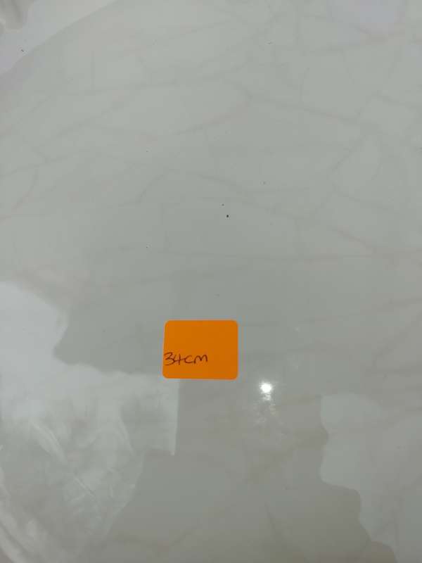 AN ART DECOR WHITE PORCELAIN ROUND SRVING PLATTER SOLD AS IS