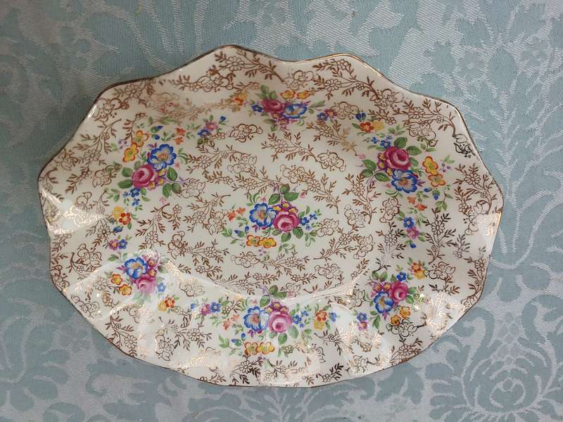 Vintage James Kent Longton Floral Platter Made in England