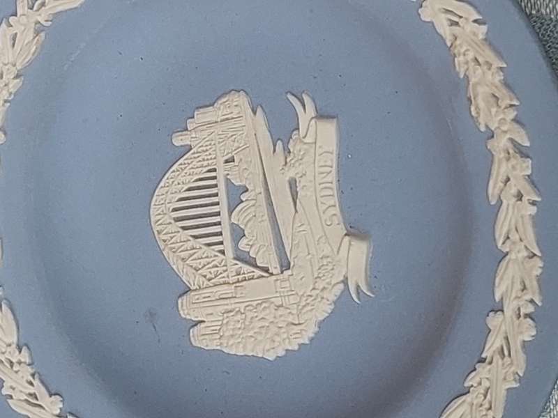 TWO VINTAGE WEDGEWOOD PLATES SOLD AS IS