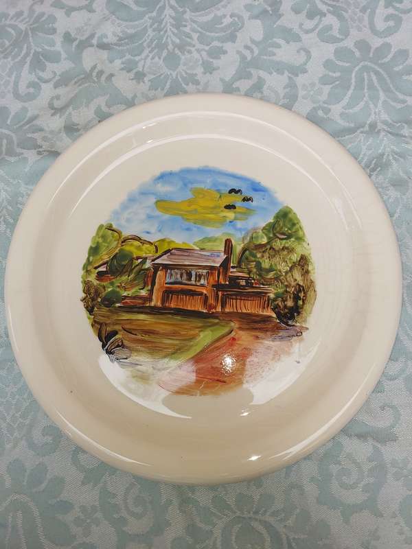 A HOUSE IN THE FOREST ART DECOR NPLAQUE BY ARTIST JORDAN 1999 SOLD AS IS R250