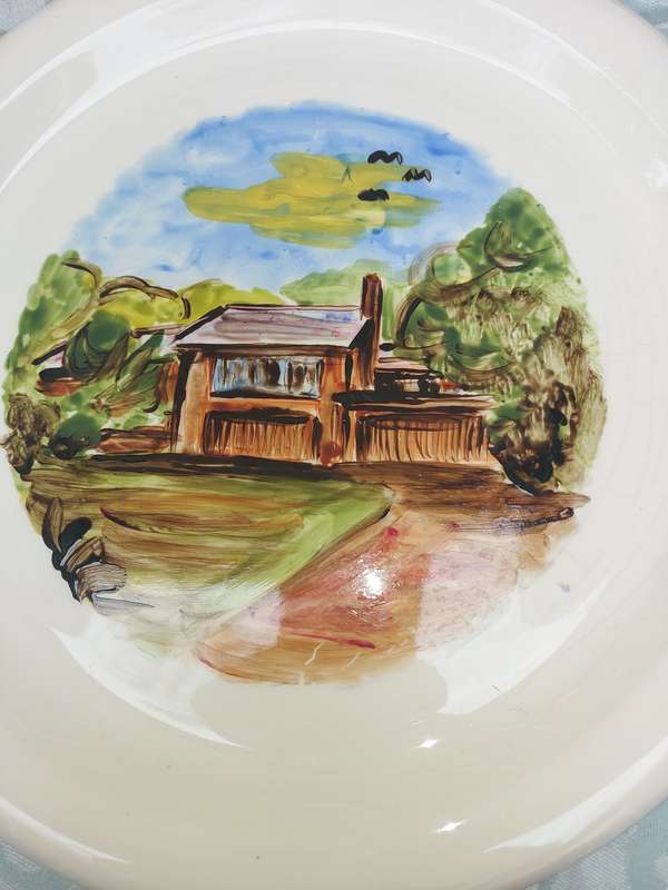 A HOUSE IN THE FOREST ART DECOR NPLAQUE BY ARTIST JORDAN 1999 SOLD AS IS R250