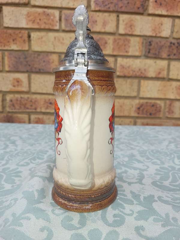 German Vintage Stein With Pewter Lid  sold as is