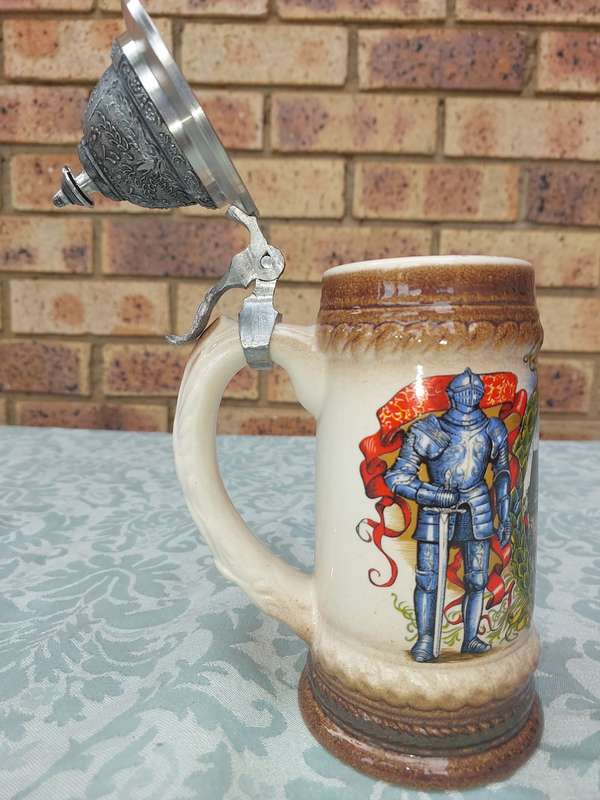 German Vintage Stein With Pewter Lid  sold as is
