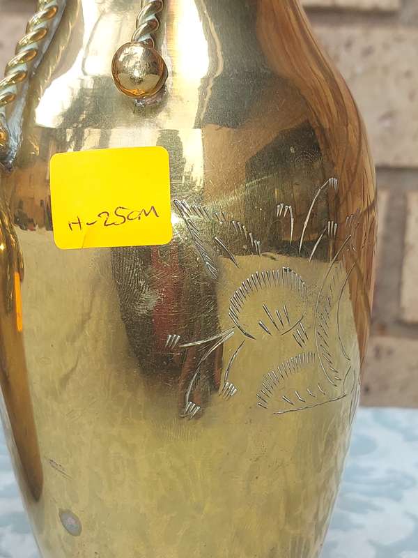 A SET OF 3 ART DECOR BRASS VASES SOLD AS IS