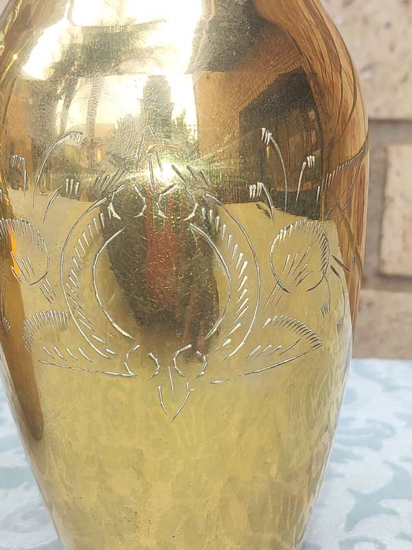 A SET OF 3 ART DECOR BRASS VASES SOLD AS IS