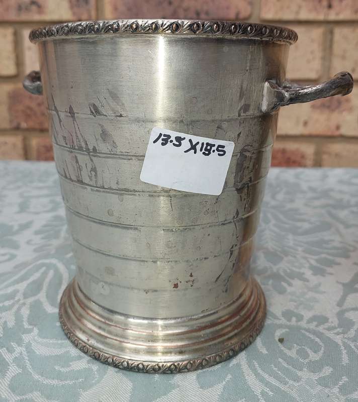 TWO VINTAGE ICE BUCKETS SOLD AS IS