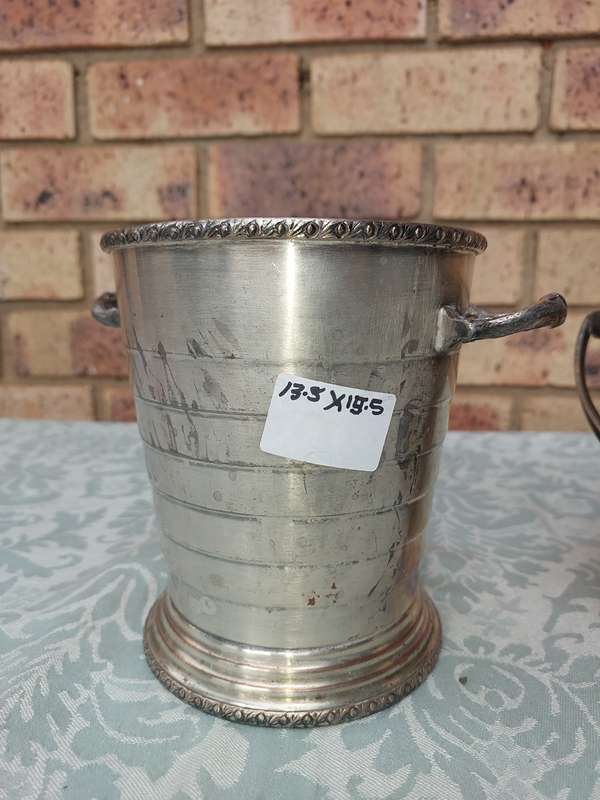 TWO VINTAGE ICE BUCKETS SOLD AS IS
