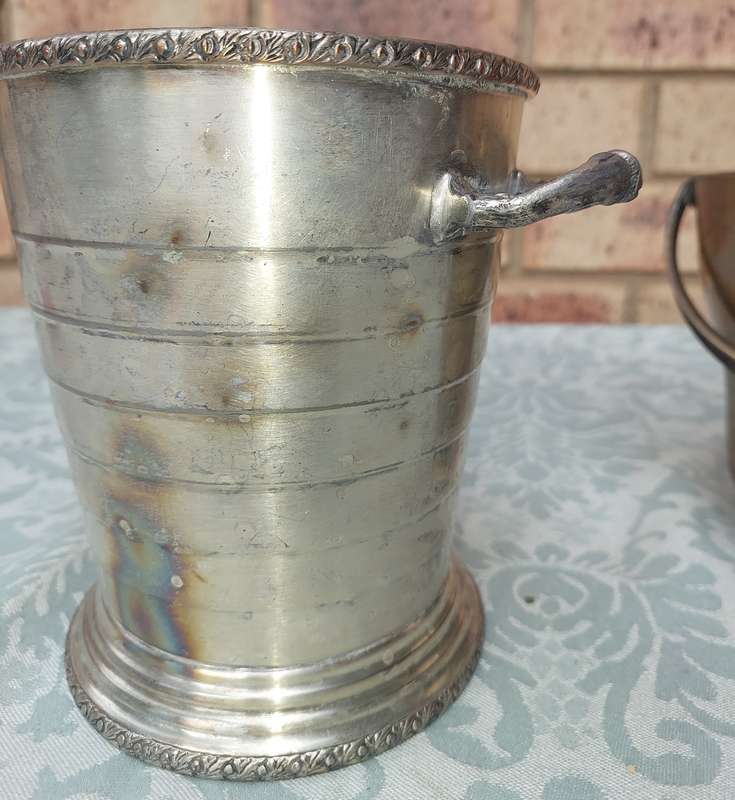TWO VINTAGE ICE BUCKETS SOLD AS IS
