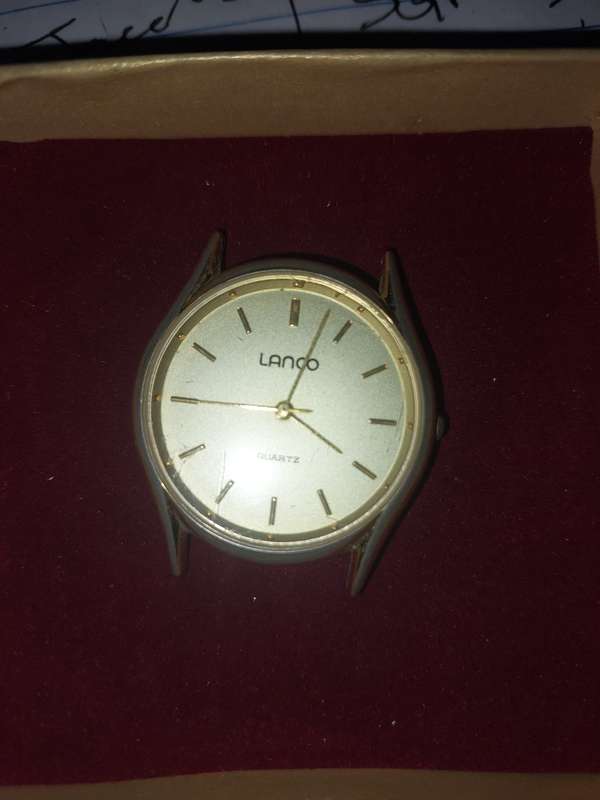 A VINTAGE GOLD PLATED MENS LANCO QUARTZ WATCH SOLD AS IS NOT TESTED