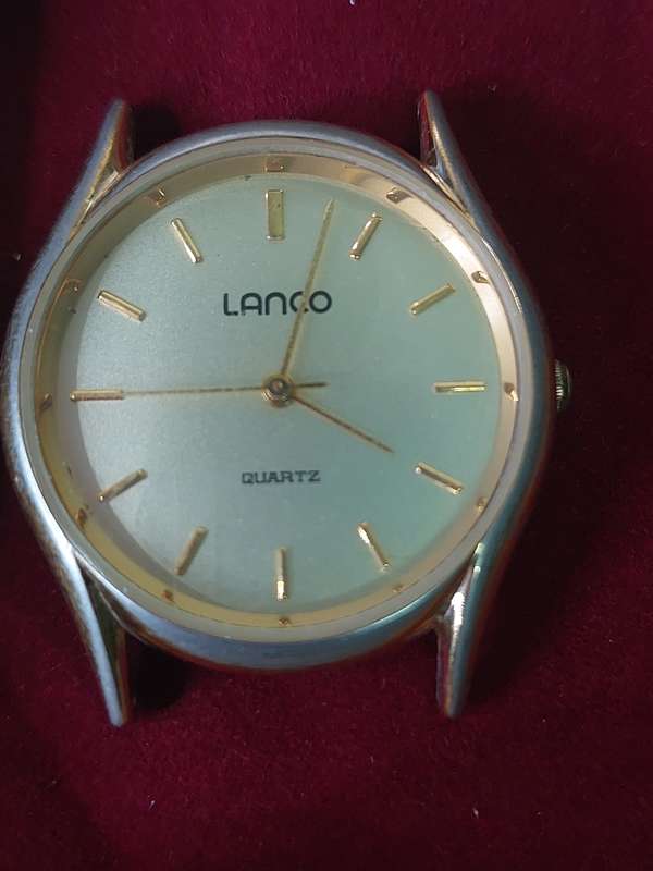 A VINTAGE GOLD PLATED MENS LANCO QUARTZ WATCH SOLD AS IS NOT TESTED