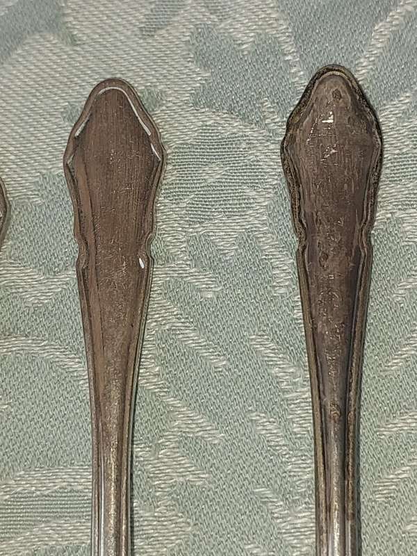A VINTAGE SET OF 7 DEMITASSE EPNS A1 SHEFFIELD ENGLAND SPOONS SOLD AS IS R250