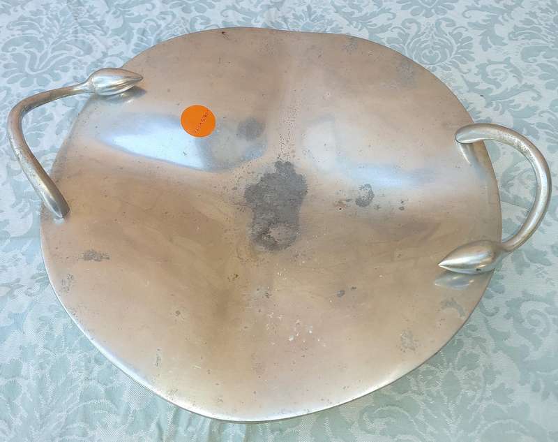 AN ART DECOR PEWTHAL SERVING PLATTER SOLD AS IS