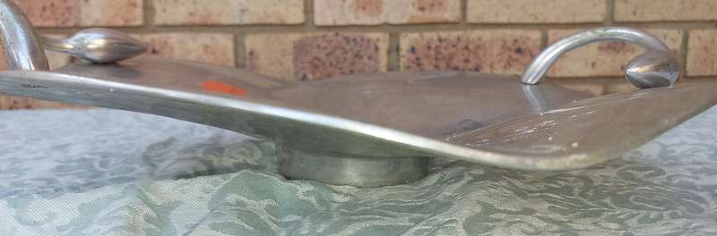 AN ART DECOR PEWTHAL SERVING PLATTER SOLD AS IS