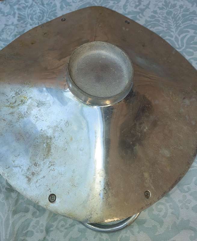 AN ART DECOR PEWTHAL SERVING PLATTER SOLD AS IS
