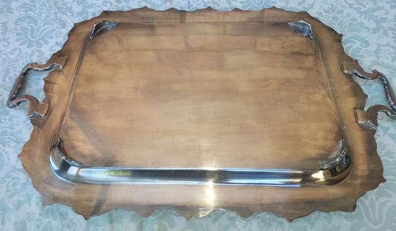 A VINTAGE MARLBORO PLATE OF ENGLISH REPRODUCTION E, P COPPER LEAR MT3  SERIAL NUMBER 1230 RECTANGULA
