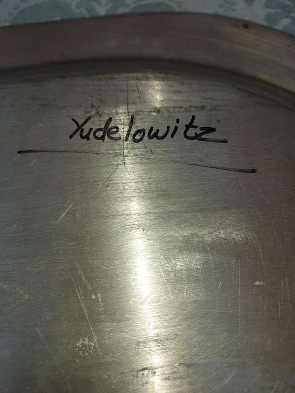 AN ART DECOR OVAL PEWTER SERVING PLATTER SOLD AS IS