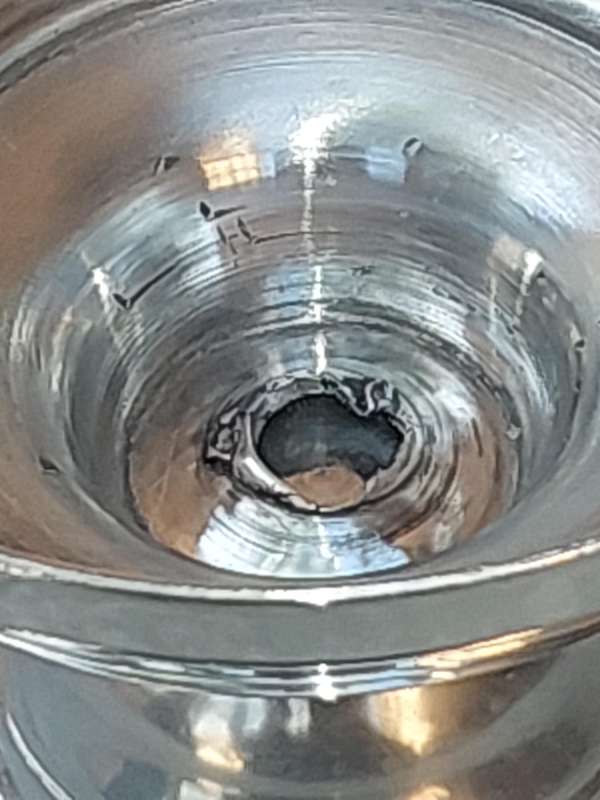 AN ART DECOR PEWTER FRUIT OR PUNCH SERVING BOWL SOLD AS IS