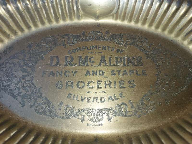 A VINTAGE COMMEMORATIVE TRAY SOLD AS IS