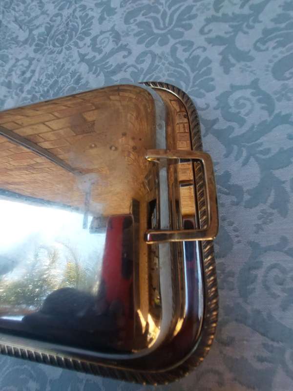 A VINTAGE RECTANGULAR SILVER PLATE TUREEN SOLD AS IS