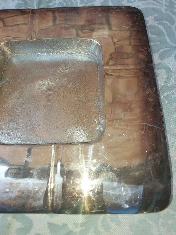TWO ART DECOR STAINLESS STEEL ASH TRAYS SOLD AS IS