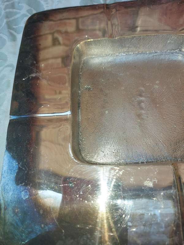 TWO ART DECOR STAINLESS STEEL ASH TRAYS SOLD AS IS
