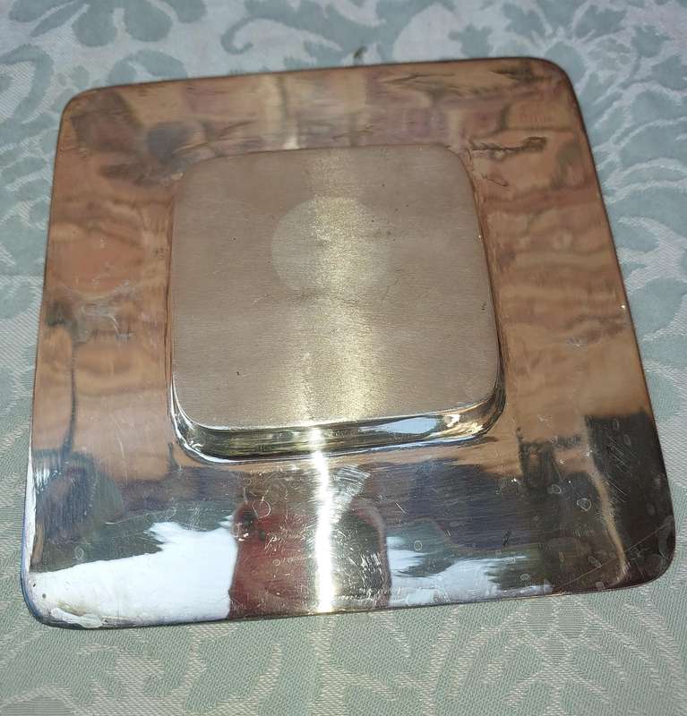 TWO ART DECOR STAINLESS STEEL ASH TRAYS SOLD AS IS