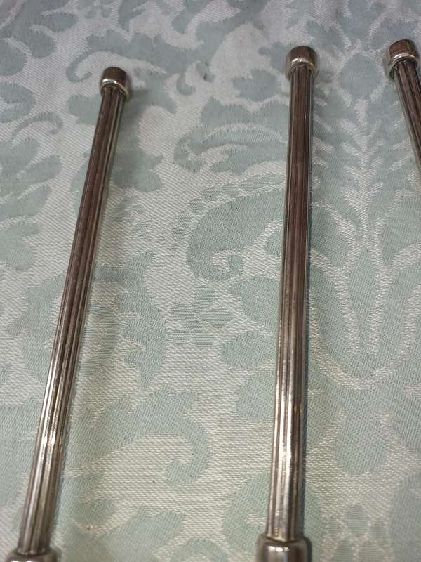 TWO VINTAGE SETS STAINLESS STEEL SALAD LADELS SOLD AS IS