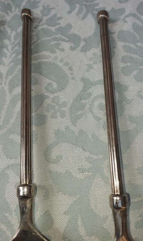 TWO VINTAGE SETS STAINLESS STEEL SALAD LADELS SOLD AS IS