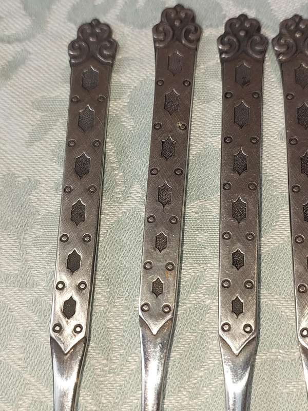 Vintage Northland Japan Stainless Steel Ornate Pattern Decorative Flatware Set FORKS  sold as is