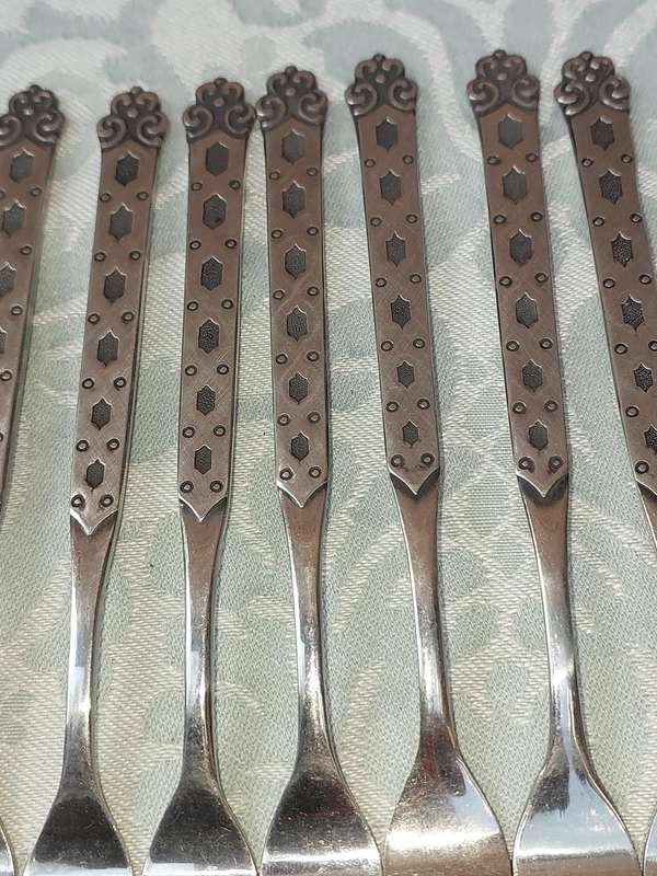 Vintage Northland Japan Stainless Steel Ornate Pattern Decorative Flatware Set FORKS  sold as is