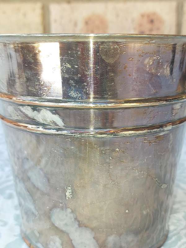 A VINTAGE EM.ESS SP ON COPPER ICE BUCKET SOLD AS IS