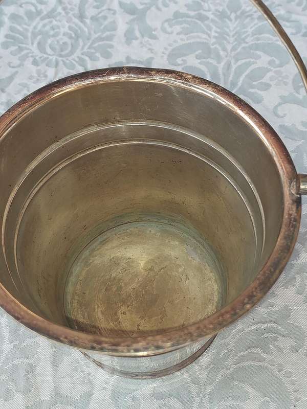 A VINTAGE EM.ESS SP ON COPPER ICE BUCKET SOLD AS IS