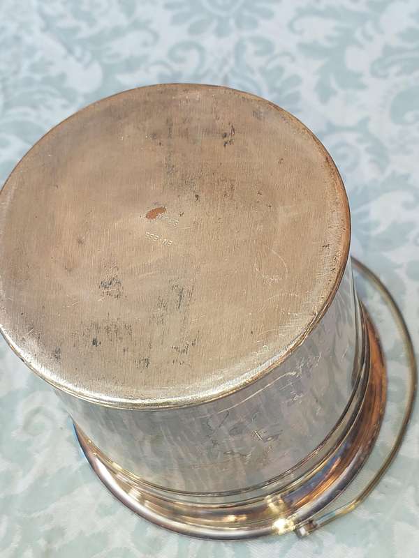 A VINTAGE EM.ESS SP ON COPPER ICE BUCKET SOLD AS IS