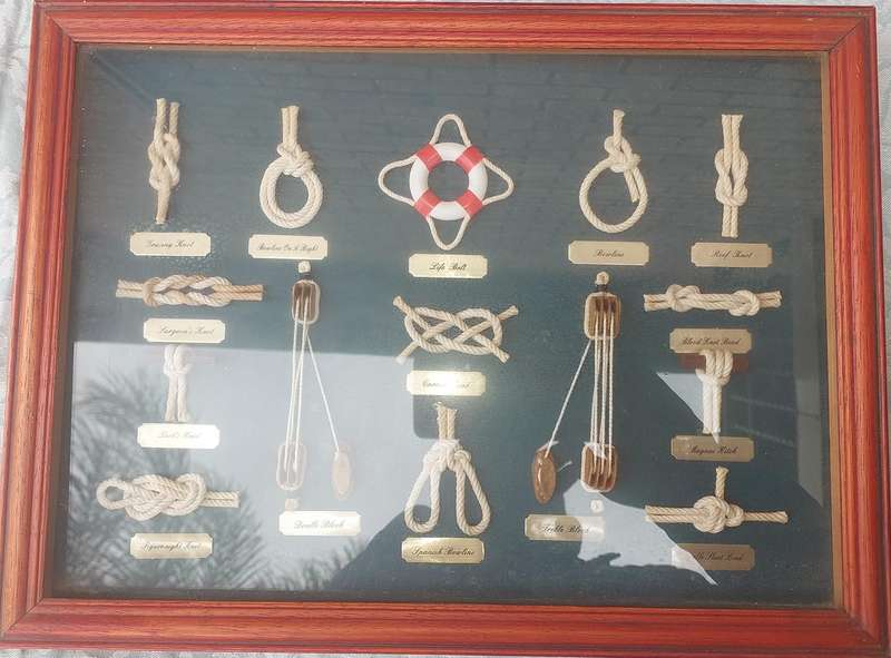 Knot Board With 15 Knots Knot Image Wood Brass Glass SOLD AS IS
