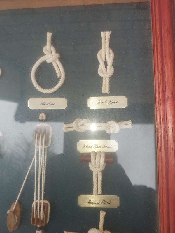 Knot Board With 15 Knots Knot Image Wood Brass Glass SOLD AS IS
