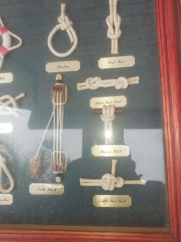 Knot Board With 15 Knots Knot Image Wood Brass Glass SOLD AS IS