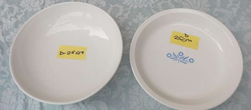 TWO VINTAGE PORCELAIN SERVING BOWLS SOLD AS IS