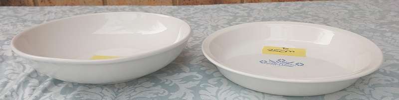 TWO VINTAGE PORCELAIN SERVING BOWLS SOLD AS IS
