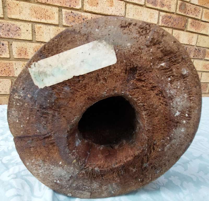 Genuine South African Hand Carved Hard Wood Two Faced Sculpture Tribal Bongo Drum