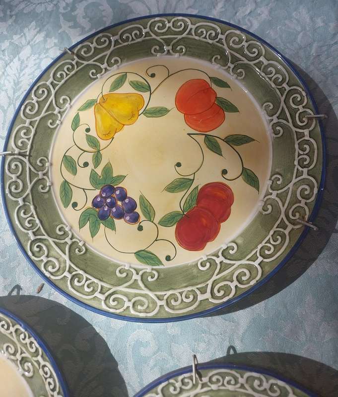 A COLLECTION OF 3 FLORENTINE SALAD PLATE PLAQUES SOLD AS IS