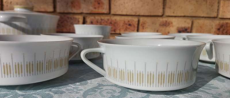A vintage 17 piece KPM Germany soup set sold as is