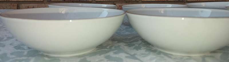 A RARE COLLECTION OF THOMAS GERMANY GOLD TRIM PORCELAIN DESERT BOWLS SOLD AS IS